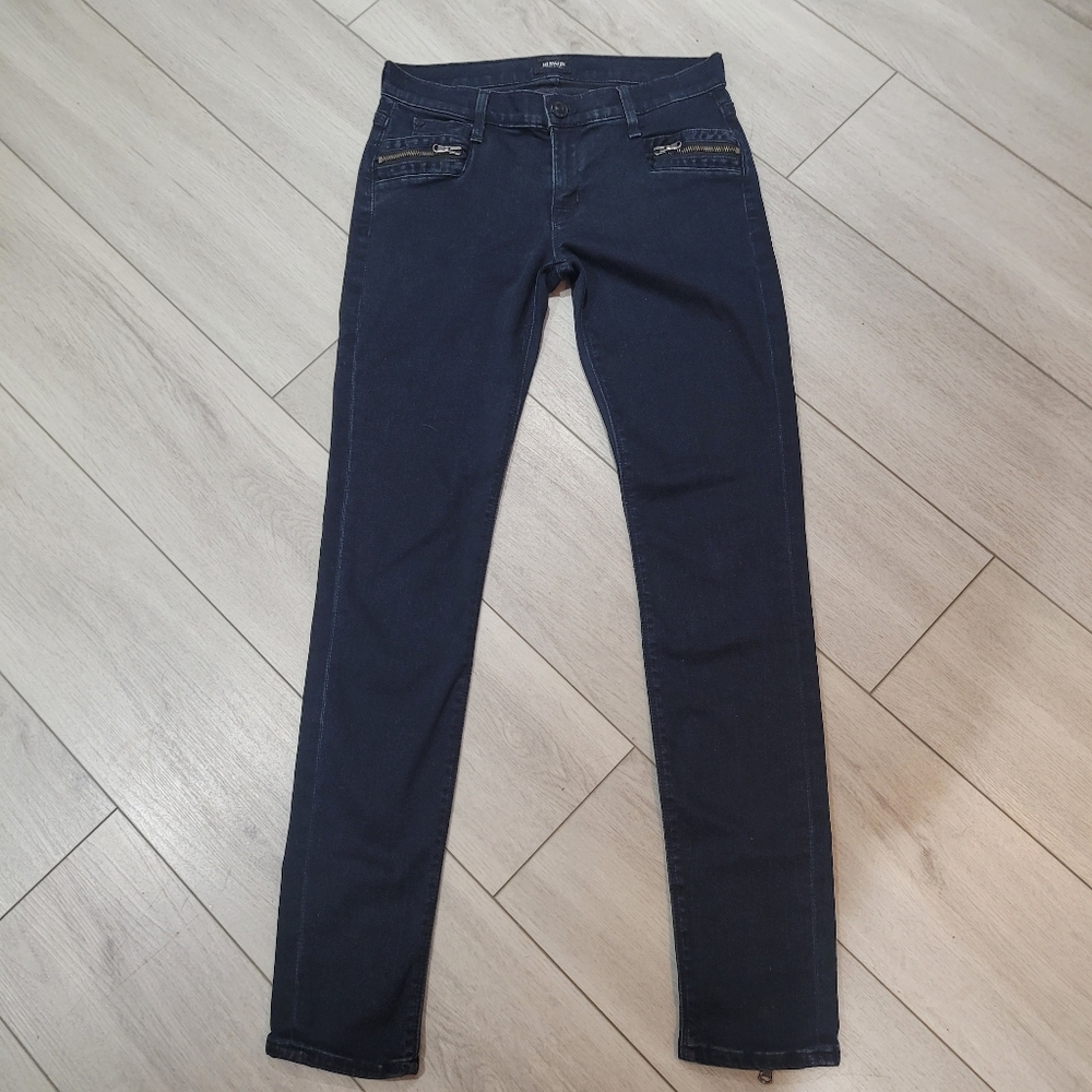 Hudson Women's Chimera Zipper Skinny Jeans Low Rise Dark Wash Denim Blue 26 - Picture 2 of 12